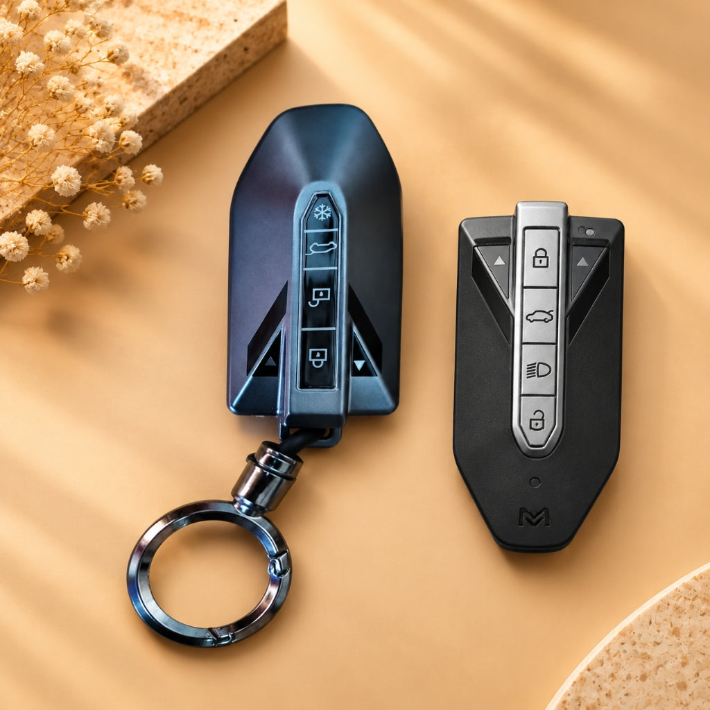 Mahindra BE6 BE9 XEV9E XEV9S XUV700 Grey TPU Key Cover with Keychain