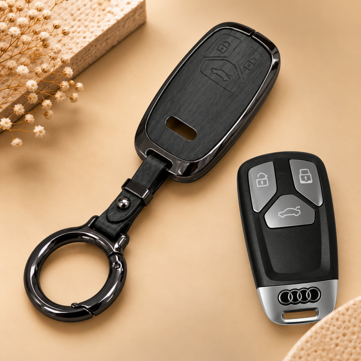 Audi Q7 RS TT Metal Key Cover with Keychain