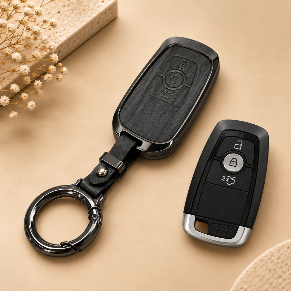 Ford Endeavour Freestyle Metal Key Cover with Keychain