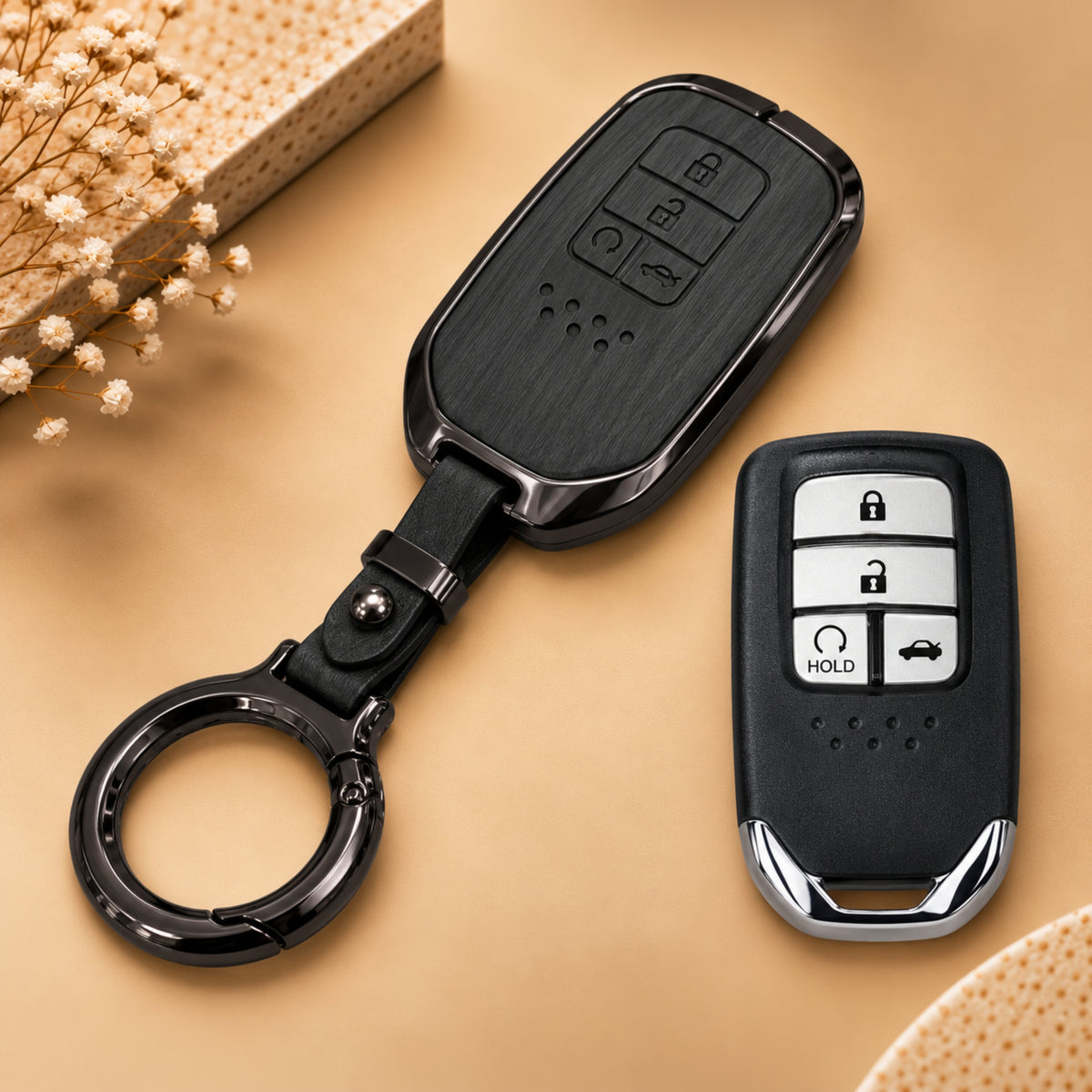 Honda Accord BR-V City Civic CR-V Jazz WR-V Metal Key Cover with Keychain