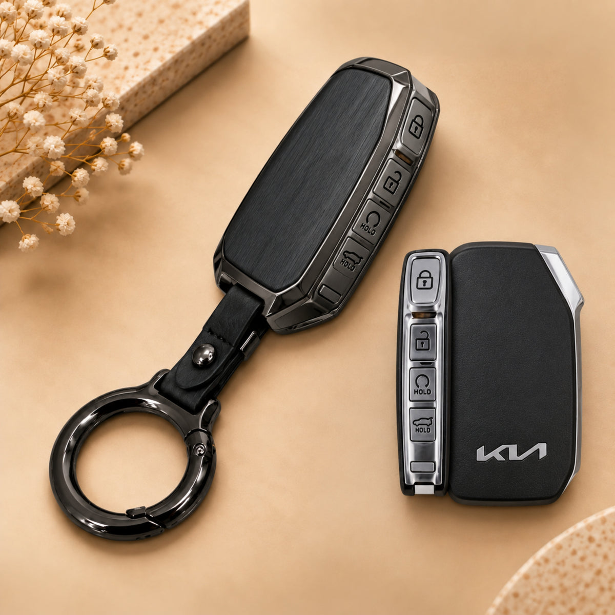 Kia Seltos Metal Key Cover with Keychain V2