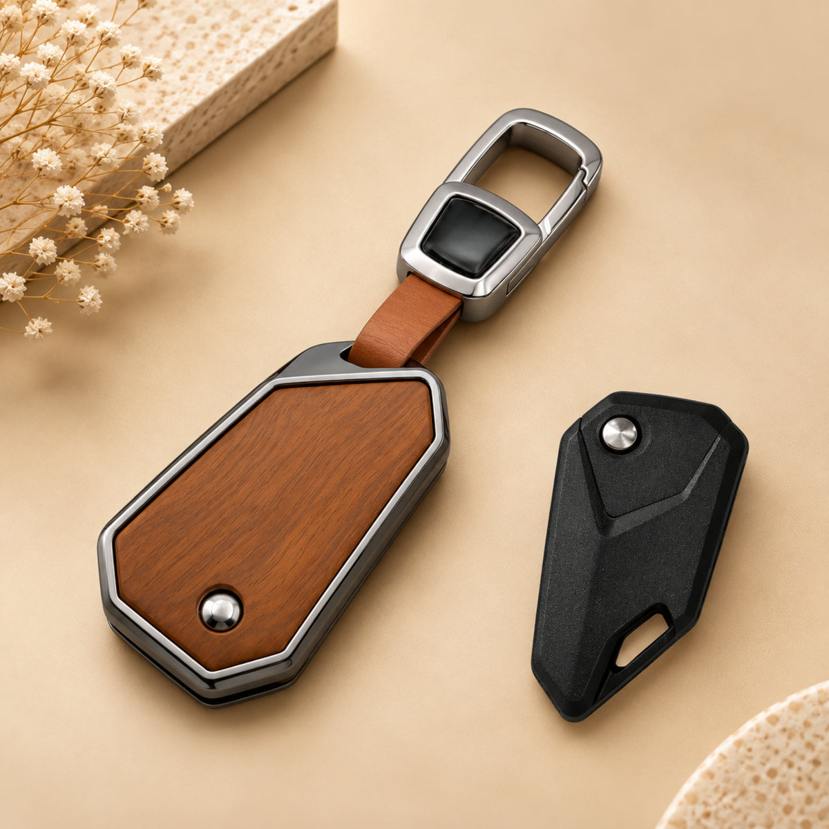 Bike Flip Key 3D Wood Key Cover with Keychain