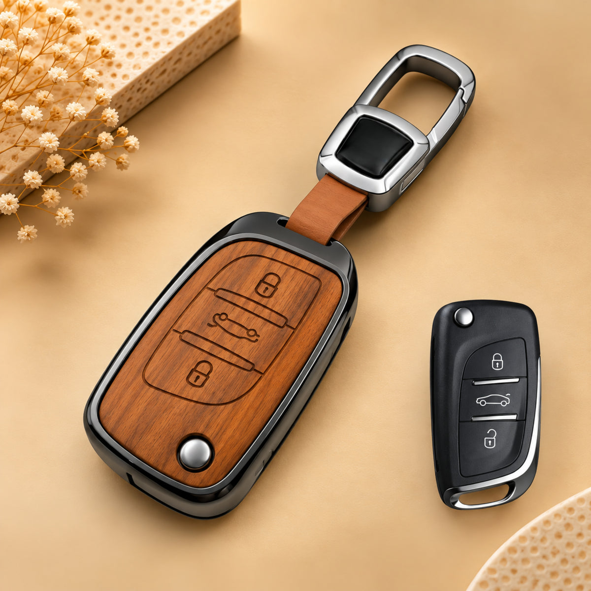 Xhorse B11 DS Universal 3D Wood Key Cover with Keychain