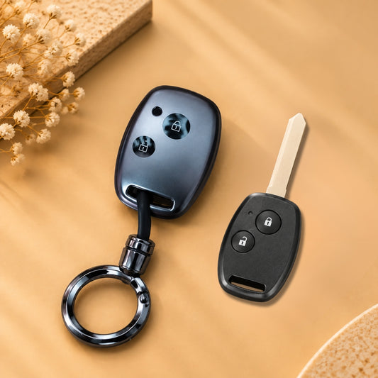 Honda Accord Civic City Brio Jazz Amaze BR-V Grey TPU Key Cover with Keychain