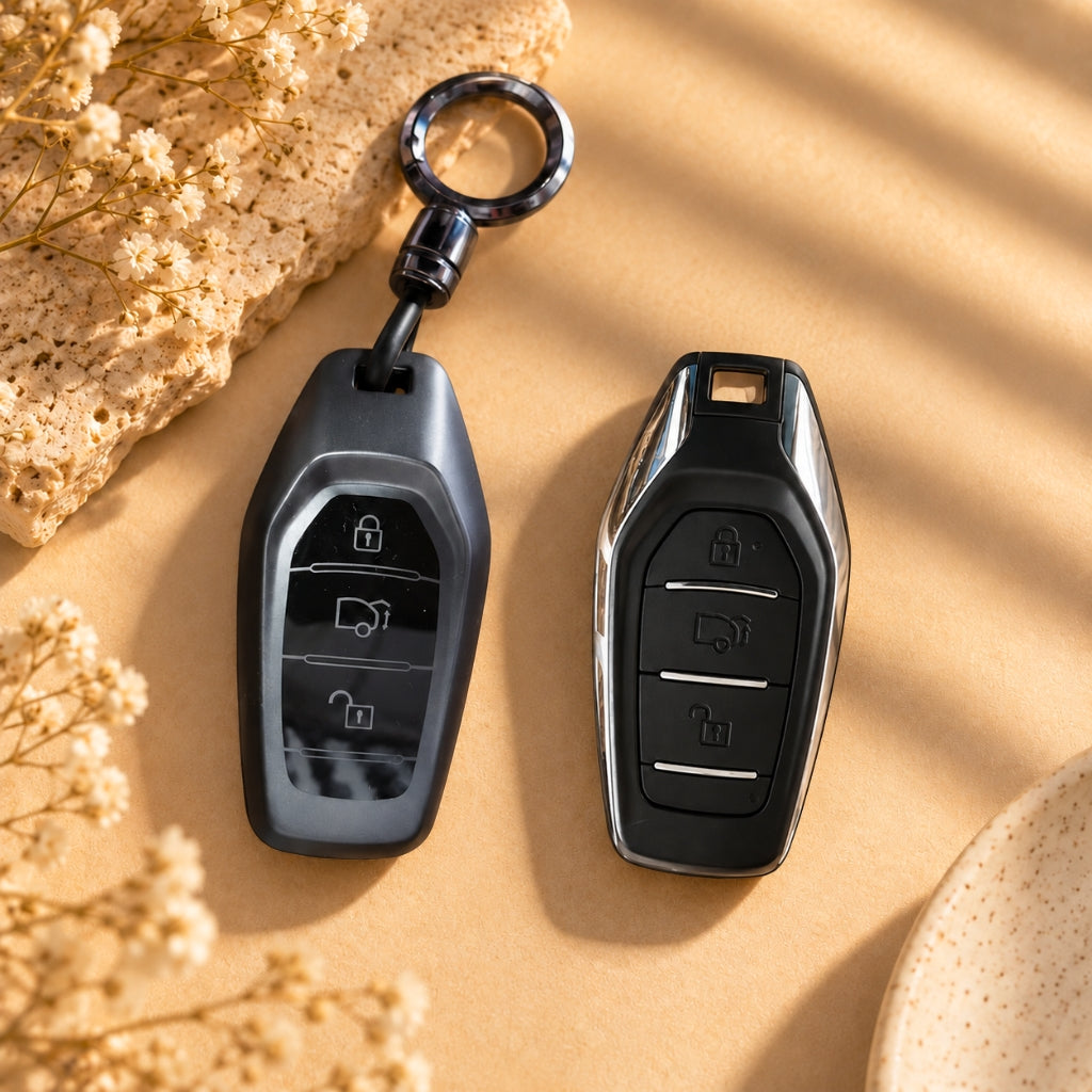 Mahindra XUV500 Grey TPU Key Cover with Keychain