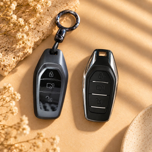 Mahindra XUV500 Grey TPU Key Cover with Keychain