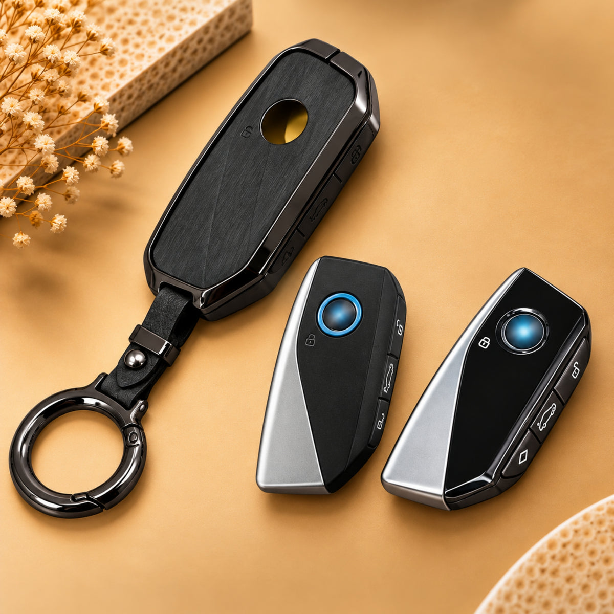 BMW 7 Series Metal Key Cover with Keychain