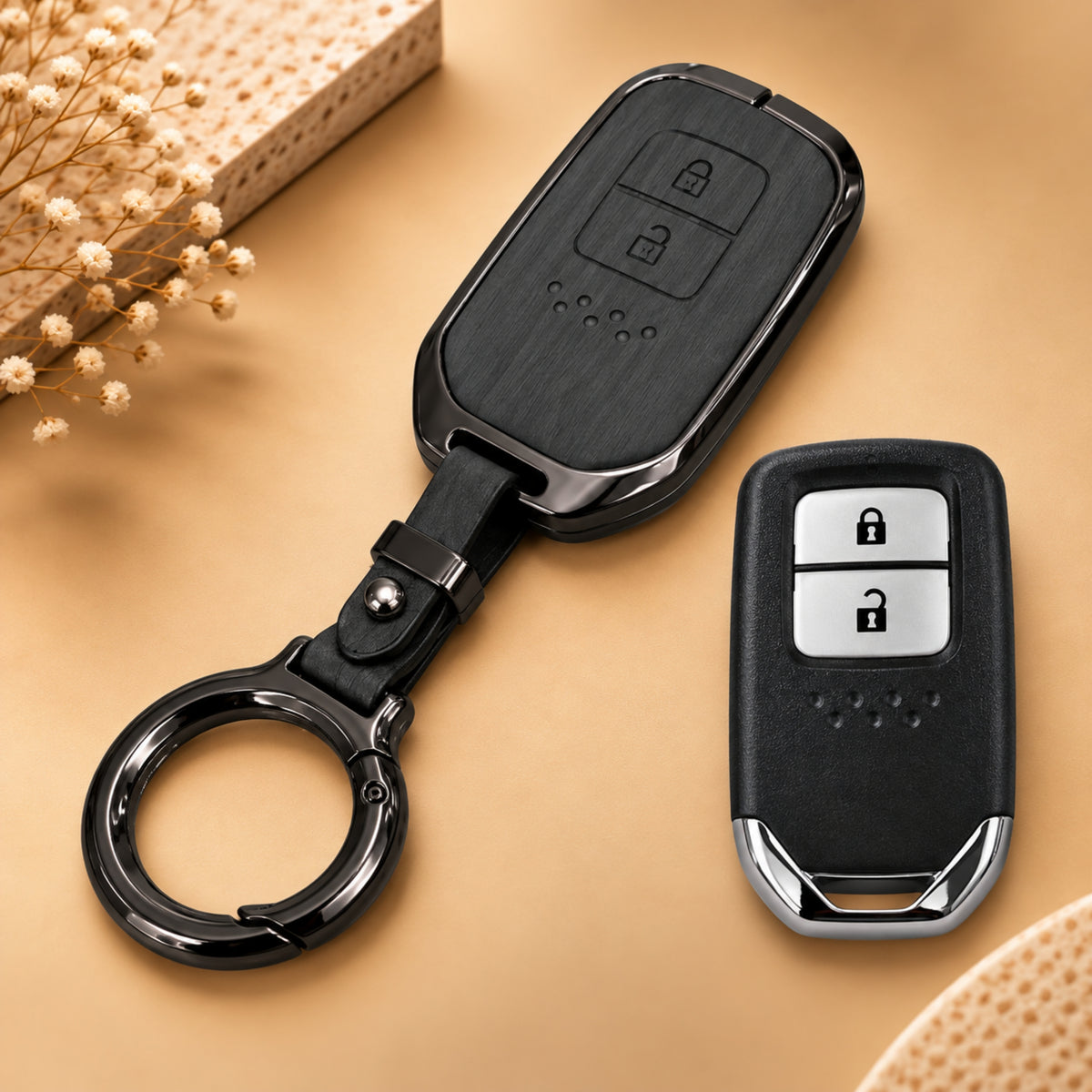 Honda WRV BRV Jazz Metal Key Cover with Keychain
