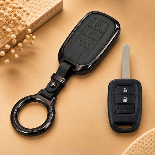 Honda City Amaze Jazz WRV Metal Key Cover with Keychain