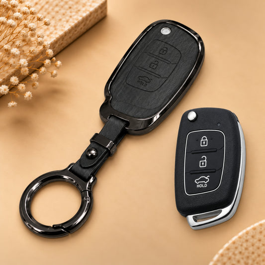 Hyundai Aura Creta Elantra i10 Grand i20 Tucson Verna Metal Key Cover with Keychain