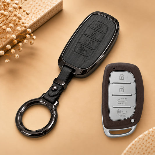 Hyundai Creta Elantra i20 2021 Tucson Venue Metal Key Cover with Keychain
