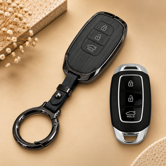 Hyundai Verna Kona Electric Metal Key Cover with Keychain