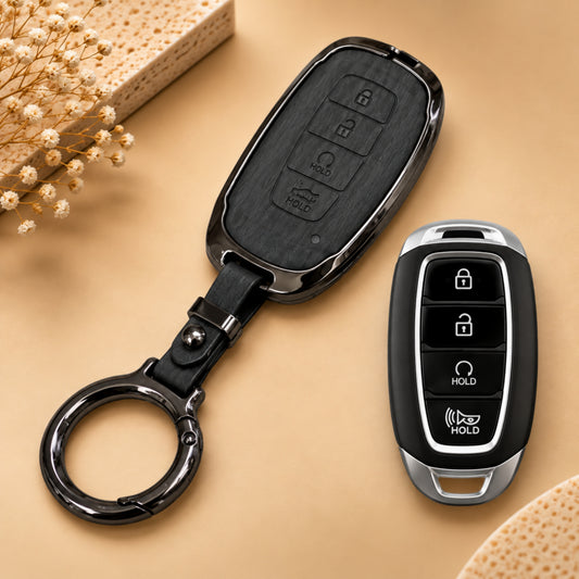 Hyundai New Verna Metal Key Cover with Keychain