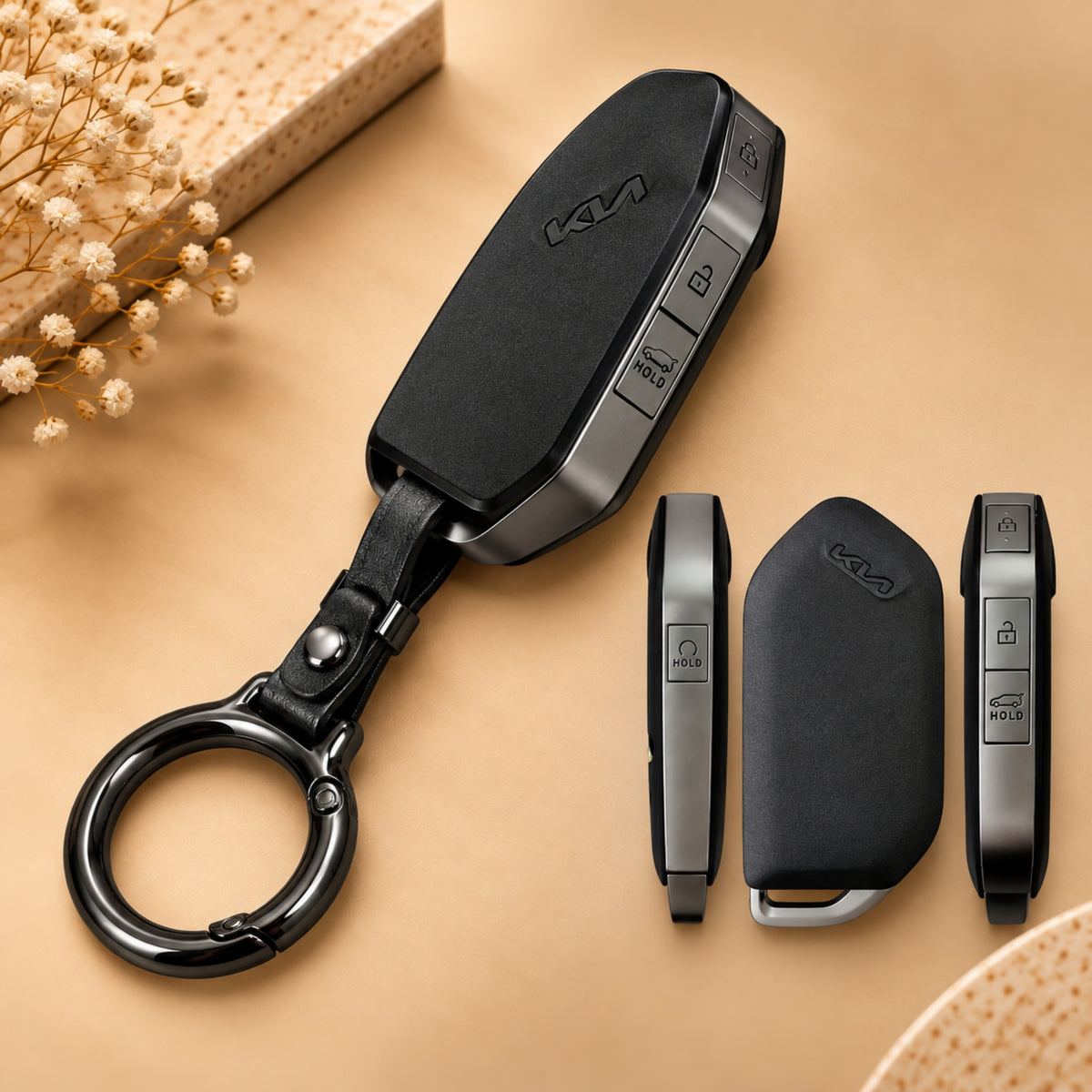 Kia New Seltos Syros Metal Key Cover with Keychain