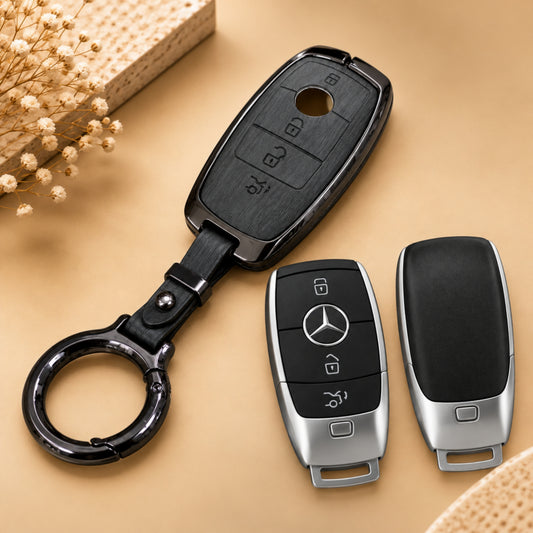 Mercedes Benz E Series Metal Key Cover with Keychain
