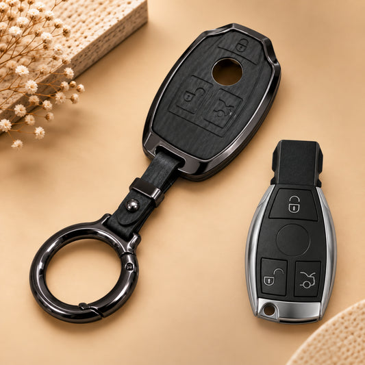 Mercedes Benz C E M S CLS CLK GLK GLC G Class Metal Key Cover with Keychain