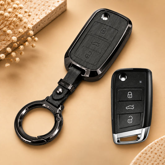 Skoda Volkswagen Jetta Karoq Kodiaq Octavia Superb Tiguan T-Roc Metal Key Cover with Keychain