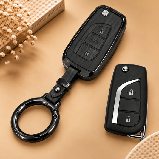 Toyota Crysta Metal Key Cover with Keychain