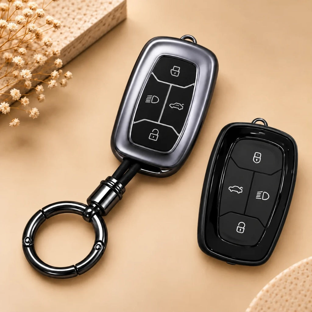 Tata Altroz Gravitas Harrier Nexon Tigor BS6 3D Wood Key Cover with Keychain