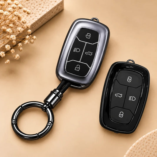 Tata Altroz Gravitas Harrier Nexon Tigor BS6 3D Wood Key Cover with Keychain