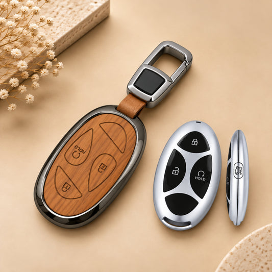 Hyundai New Venue 3D Wood Key Cover with Keychain