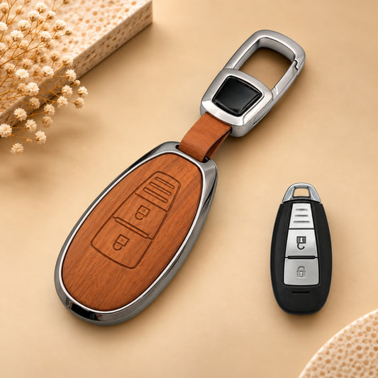 Suzuki Baleno Ciaz Ignis S-cross Vitara Brezza 3D Wood Key Cover with Keychain